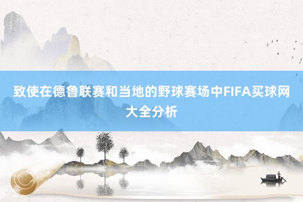 致使在德鲁联赛和当地的野球赛场中FIFA买球网大全分析