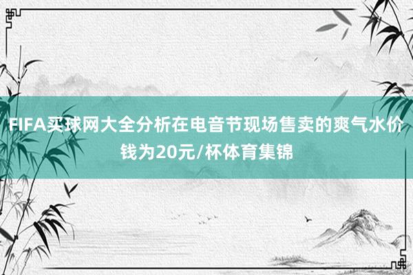 FIFA买球网大全分析在电音节现场售卖的爽气水价钱为20元/杯体育集锦