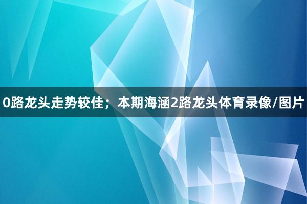 0路龙头走势较佳；本期海涵2路龙头体育录像/图片