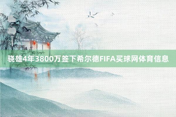 骁雄4年3800万签下希尔德FIFA买球网体育信息